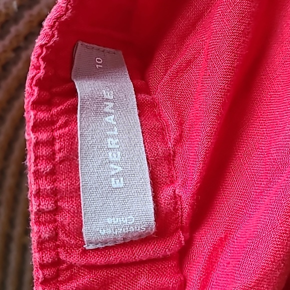 Everlane Red Linen Jumpsuit, size 10 - Picture 7 of 8